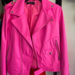 AKIRA Vibrant Pink Leather Jacket